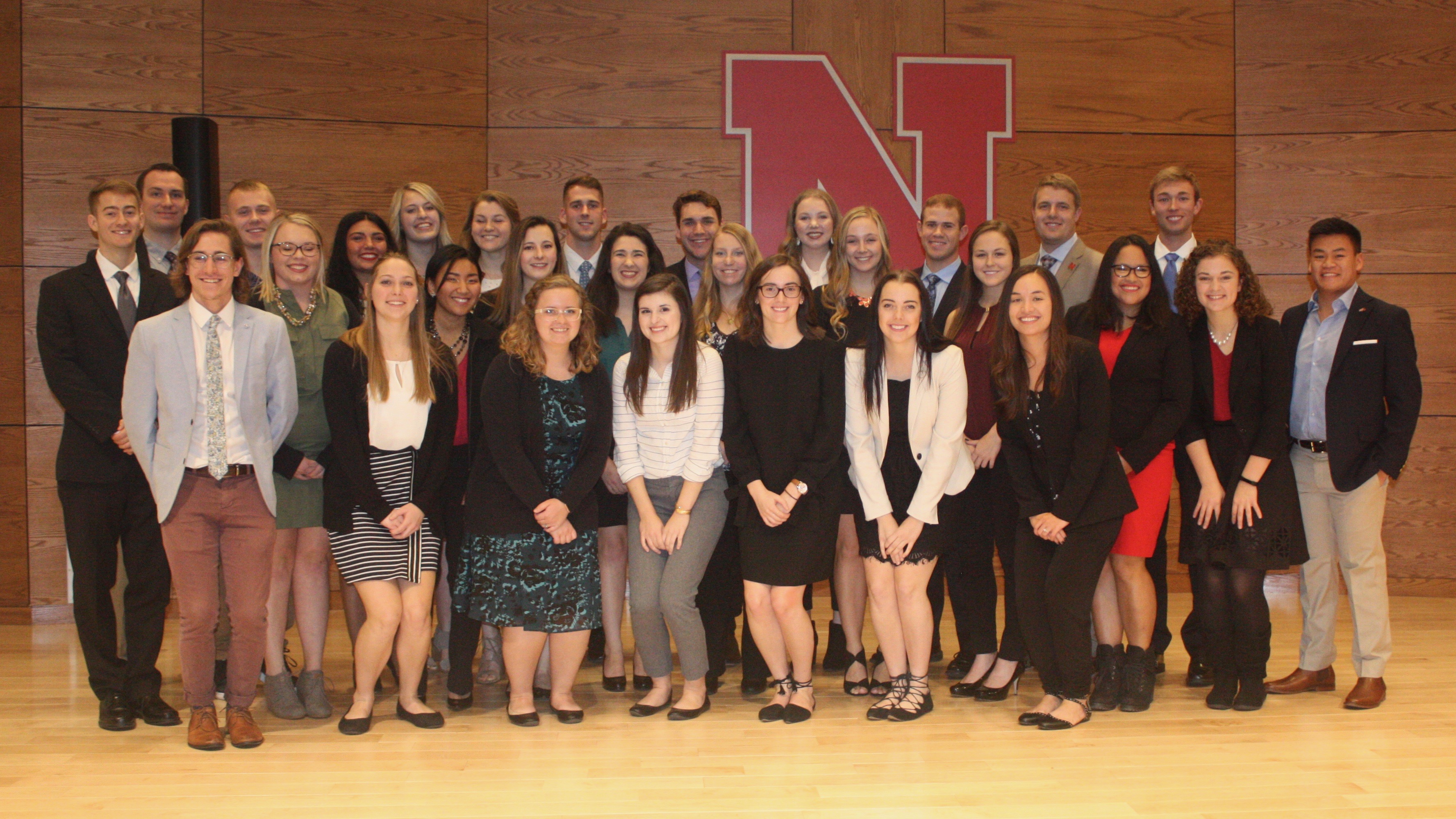 Franco's List awardees include (back row, from left) Dakota Staggs, Aaron Bouma, Christopher Haidvogel, Cassy Ross, Mary Claire Johnson, Adri Lobitz, Alexander Kniowski, Cooper Christiancy, Abigail Lewis, Collin Thompson, Darin Knobbe, and Lane Uhing; (middle row, from left) Emma Kwapnioski, Miranda Melson, Brooke Adams, Claire Berman, Victoria Simonsen, Rachel Speckmann, Jessica Fejfar, Estefania Yepez, Sylvia Jager and Shayne Arriola; (front row, from left) Griffin Mims, Bailie Saathoff, Jasie