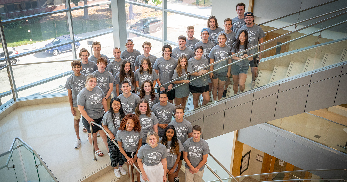 Thirty-five students started this fall as Clifton Builders at the University of Nebraska–Lincoln. The program aims to help Nebraska, the nation and the world identify the next generation of high-achieving leaders, entrepreneurs and business developers to create economic growth and prosperity. This photo was taken prior to the current Lincoln-Lancaster County mask mandate.