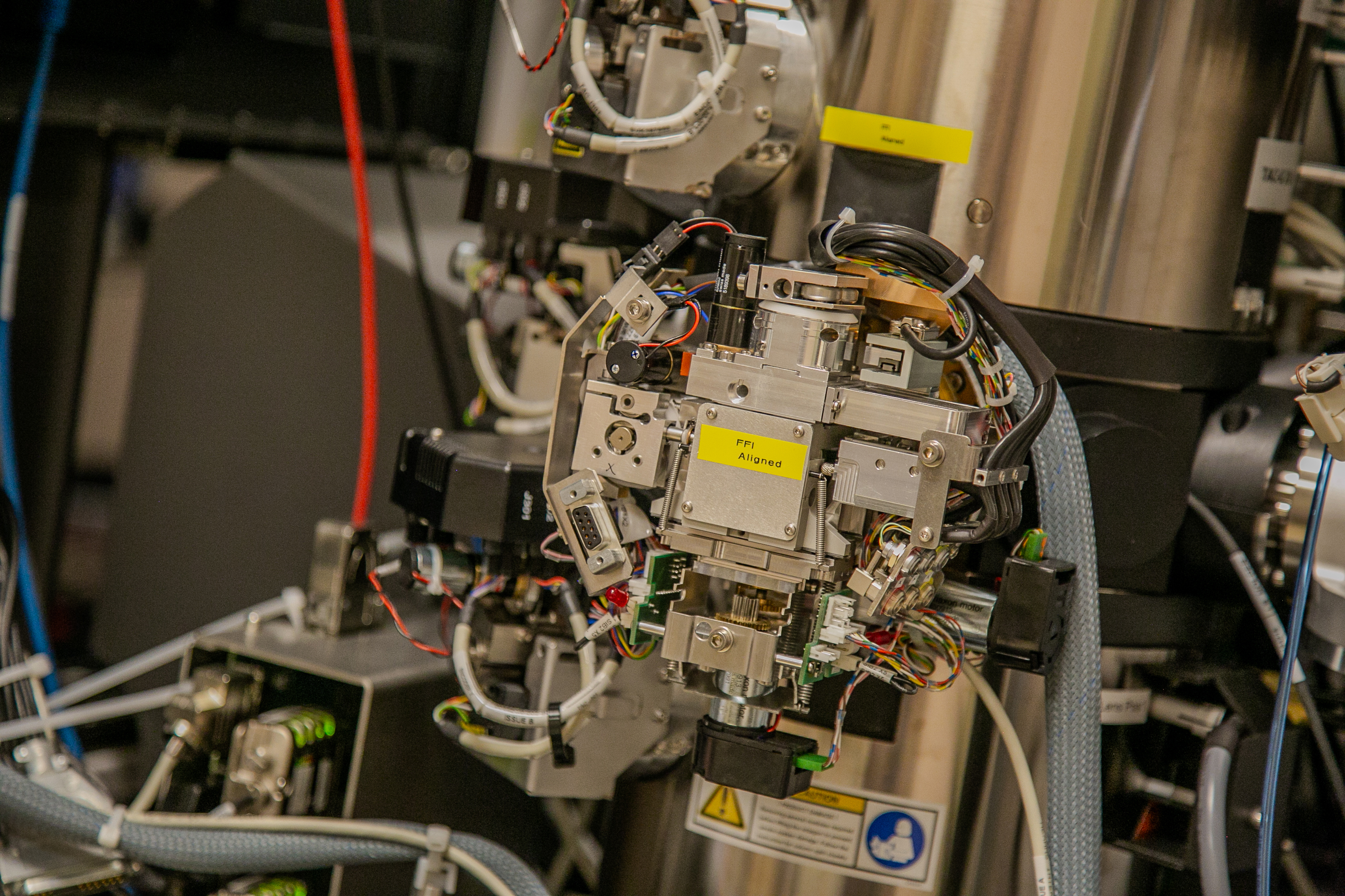 A close-up shot of high-throughput equipment