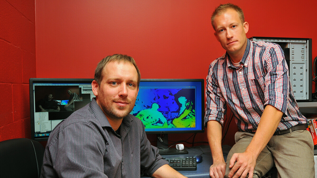 An algorithm written by (from left) UNL's Eric Psota and Jędrzej Kowalczuk was named the world's best for 3-D imaging. The work may lead to advancements in robotic surgery, driverless cars and rescue operations.