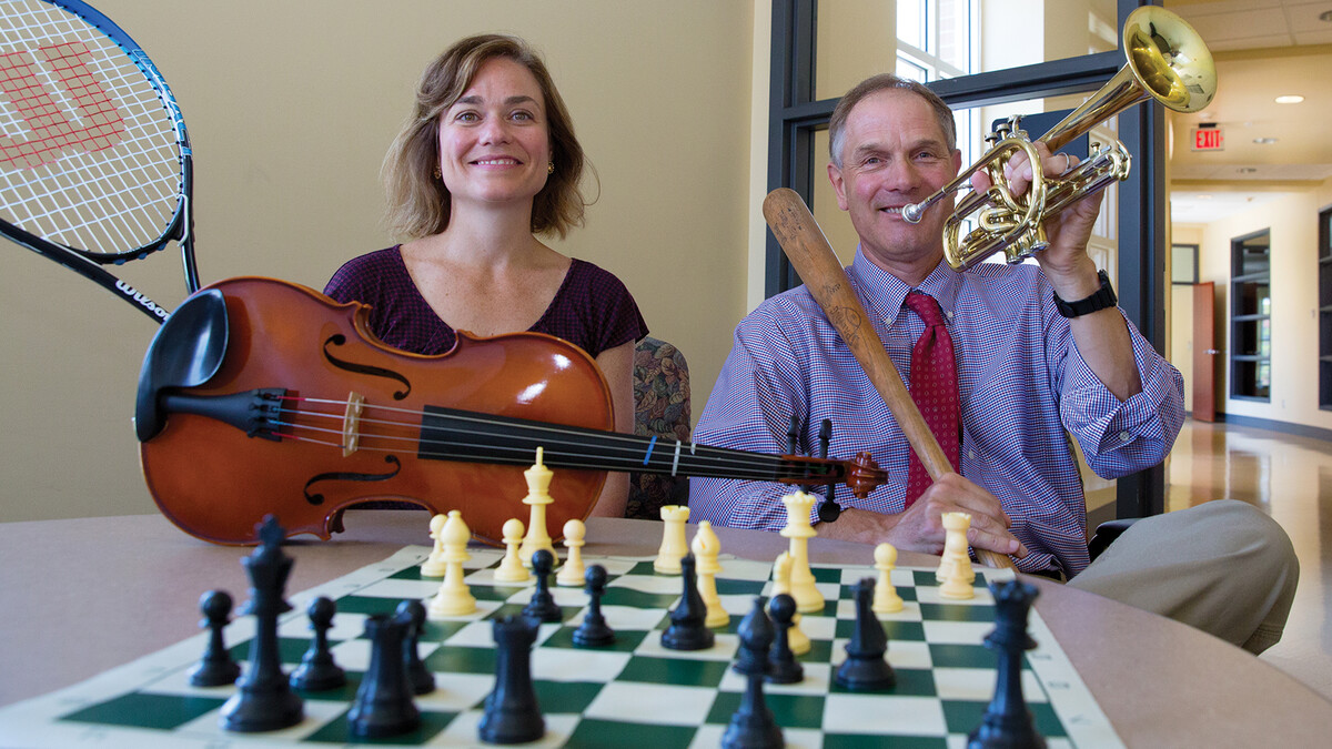A UNL research team led by Ken Kiewra (right) showed that parental involvement is key to cultivating talents in children. The research team included graduate students Amanda Witte (at left), Sarah Kasson and Kyle Perry.