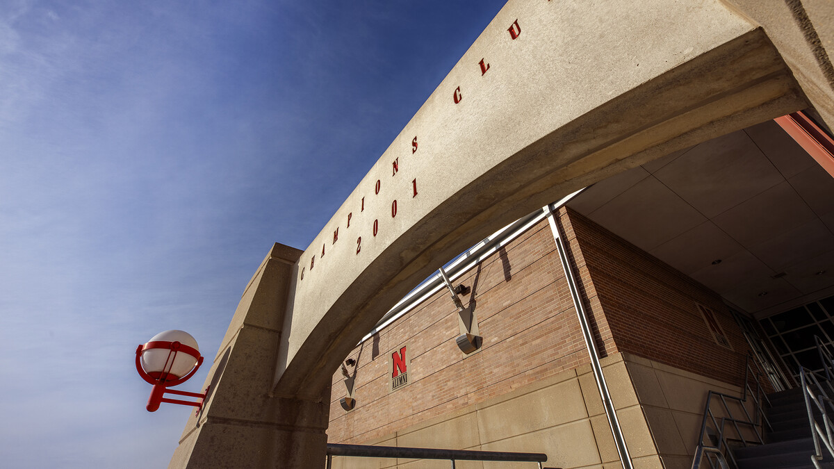 Exterior of the Champions Club west of Memorial Stadium.