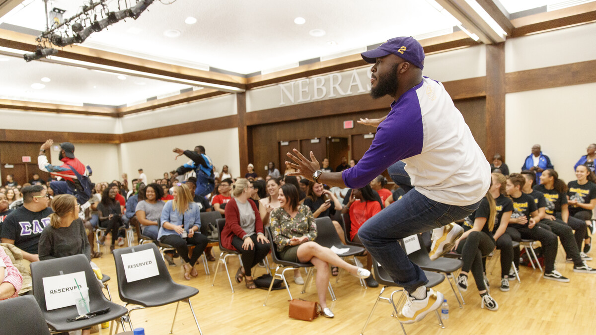 Huskers compete in the university's Stroll Off competition in the Nebraska Union on Sept. 8.