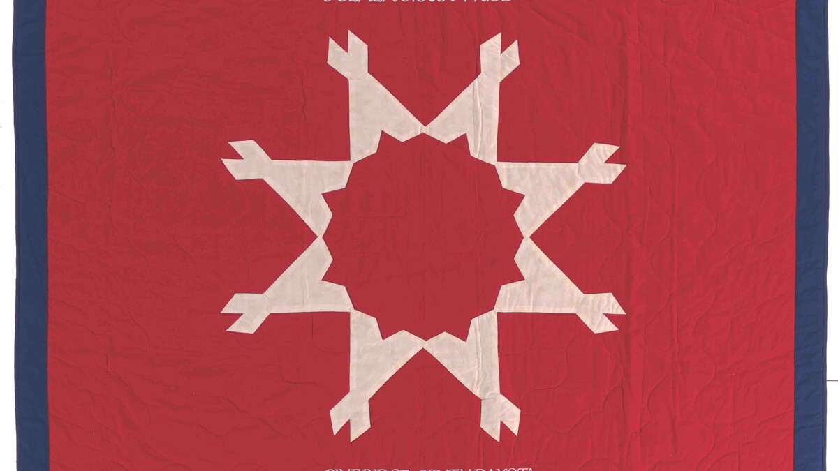 One of the quilts in the Native quilt exhibit.