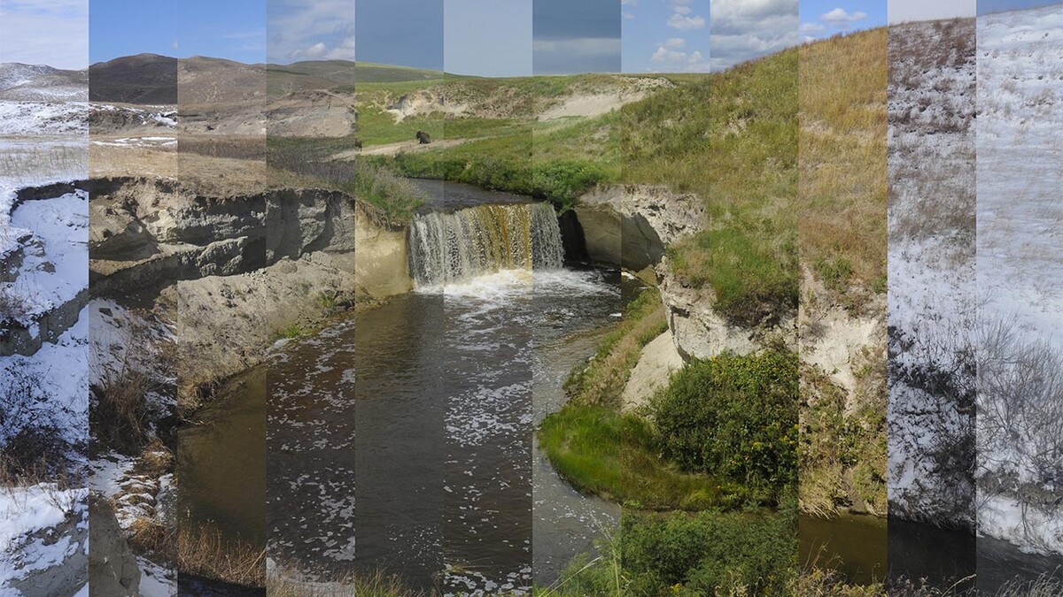 A timelapse compliation image of the North Loup River from the Platte Basin Timelapse project.