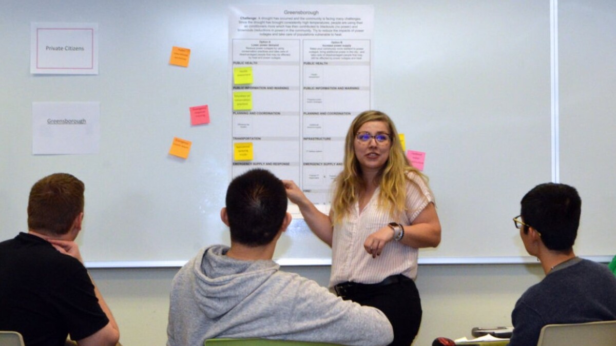 National Drought Mitigation Center graduate assistant Markéta Poděbradská leads a trial run of NDMC's Ready for Drought game. | Shawna Richter-Ryerson