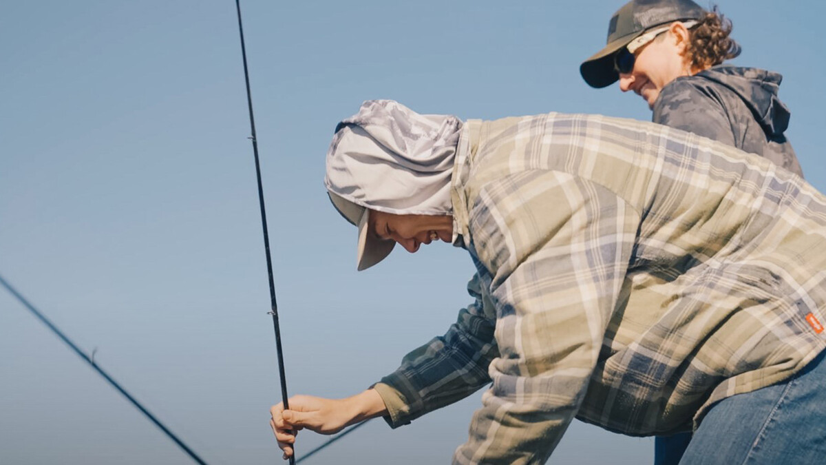 Cade Ludwig (foreground) and Hunter Suchsland (background), co-owners of LS Lures, are participating in the Engler Fellow Experience this summer.