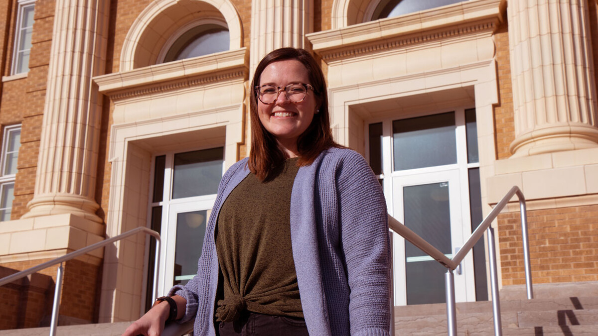 Hannah Kerby, doctoral candidate in school psychology, is exploring how children’s social-emotional skills are influenced by their residential neighborhoods. (Photo by Chuck Green, CYFS)