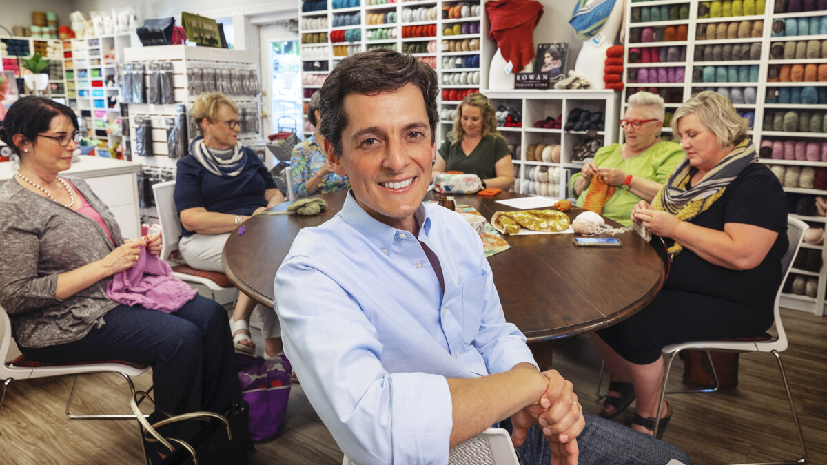 Maciel at Lincoln yarn shop