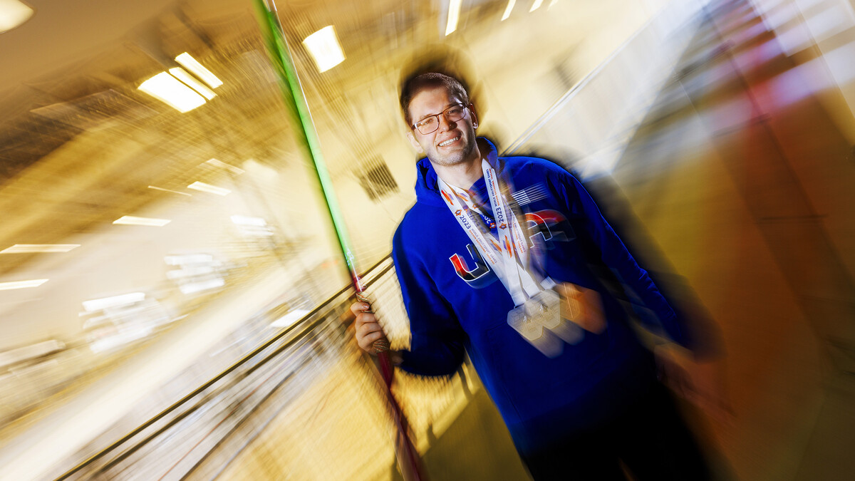 Ben Brandt, a graduate student in accounting from Glen Ellyn, Illinois, won three medals in the 2023 World Abilitysport Games in Thailand.  He won silver in javelin and the 200M and a bronze in shotput.