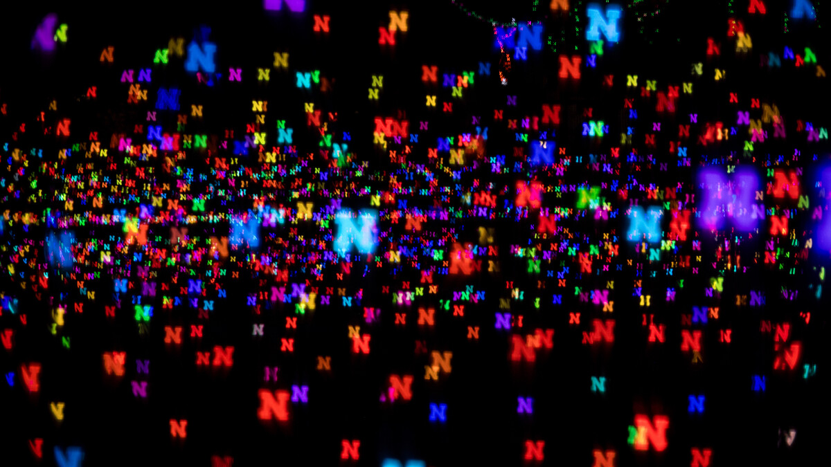 A special lens filter puts a Husker spin on the season, transforming the Lincoln Children’s Zoo’s holiday lights into shimmering Nebraska “N” shapes. 