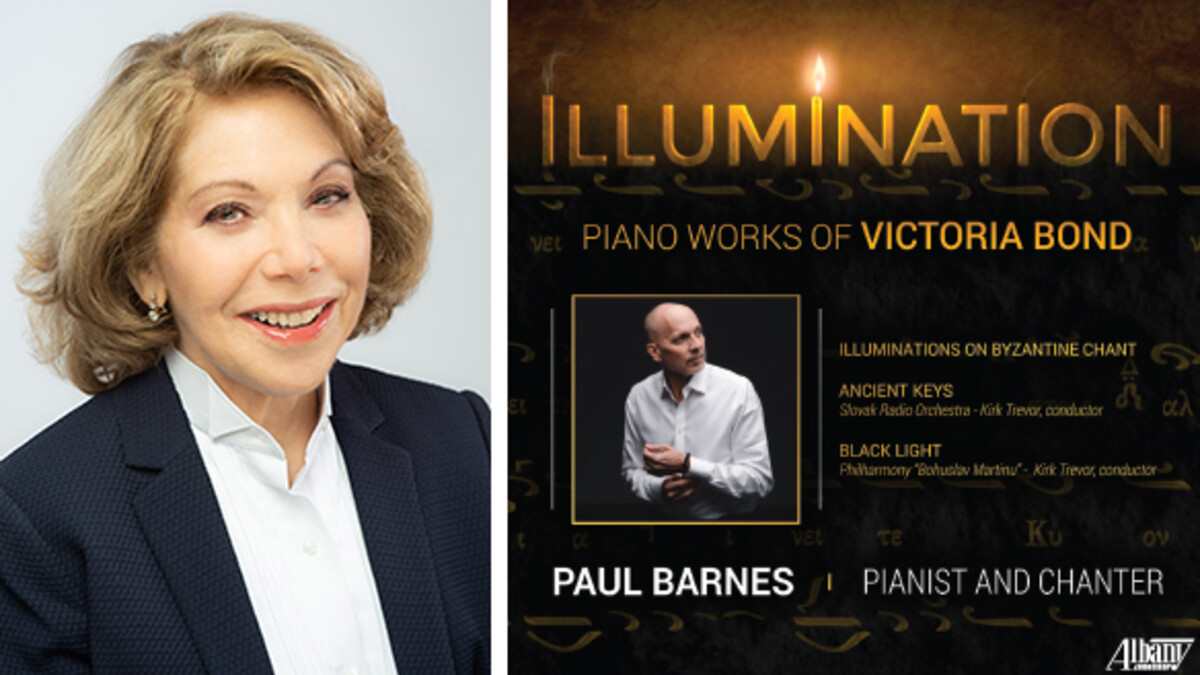 Left: Victoria Bond. Photo by Anna Ablogina. Right: Marguerite Scribante Professor of Piano Paul Barnes’ latest CD, “Illumination: Piano Works of Victoria Bond,” was released on Albany Records.
