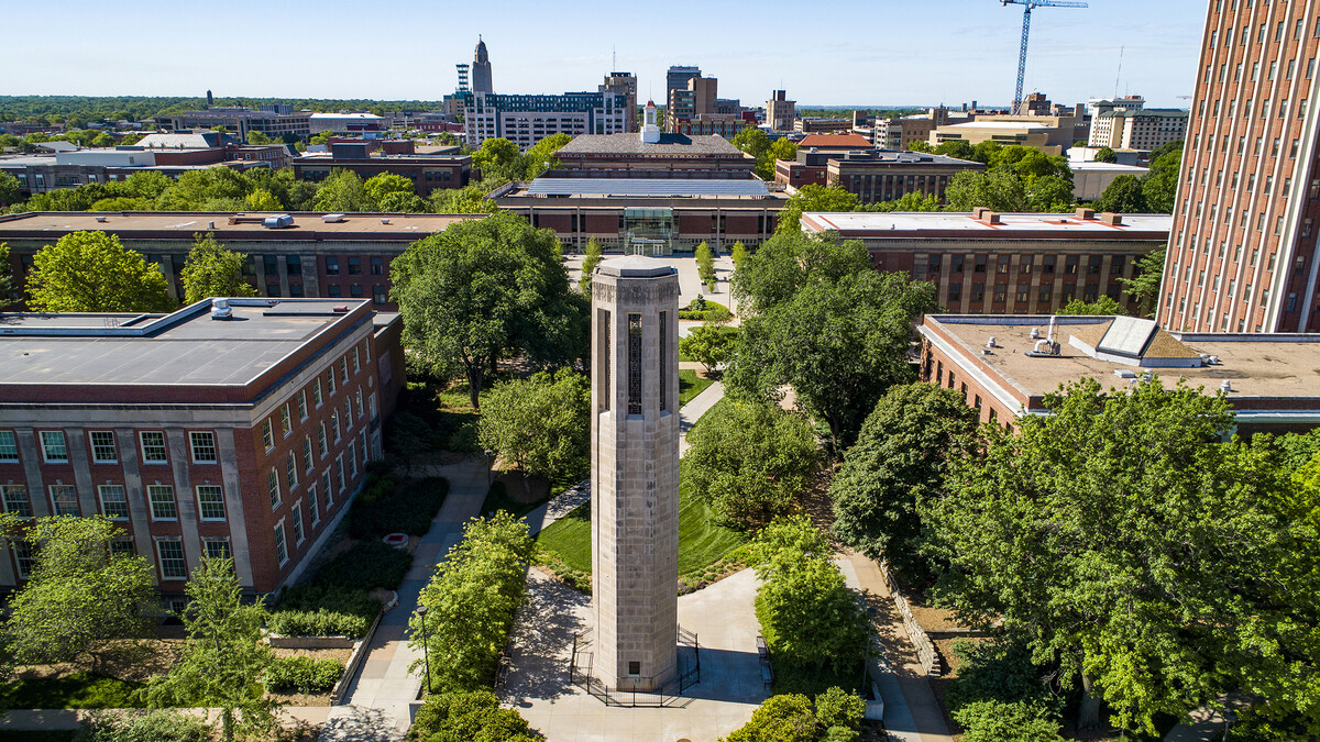 UNL's City Campus is pictured from above.