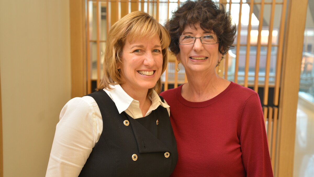 Dean Kathy Farrell and Nebraska philanthropist Rhonda Seacrest