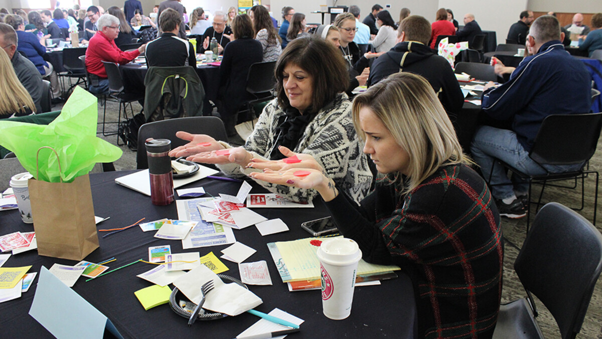 Teachers explore a lesson using the Next Generation Science Standards at the 2016 K-12 Science Education Summit. UNL CSMCE