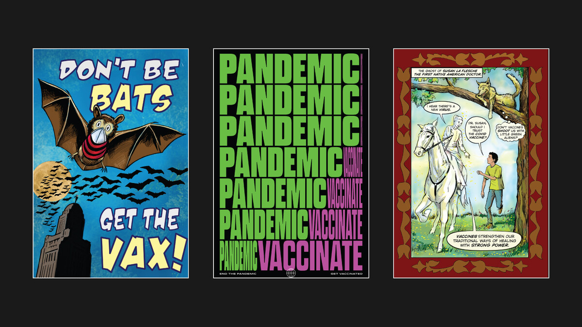 Three posters from the Vaccinate Exhibit