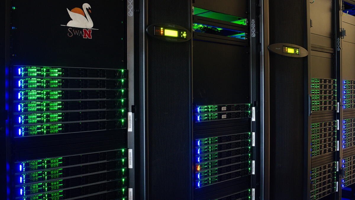 Swan supercomputer in the Holland Computing Center.