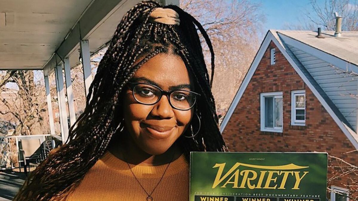 Jennifer Yuma holds a copy of Variety, the iconic entertainment industry magazine she is interning for this summer.