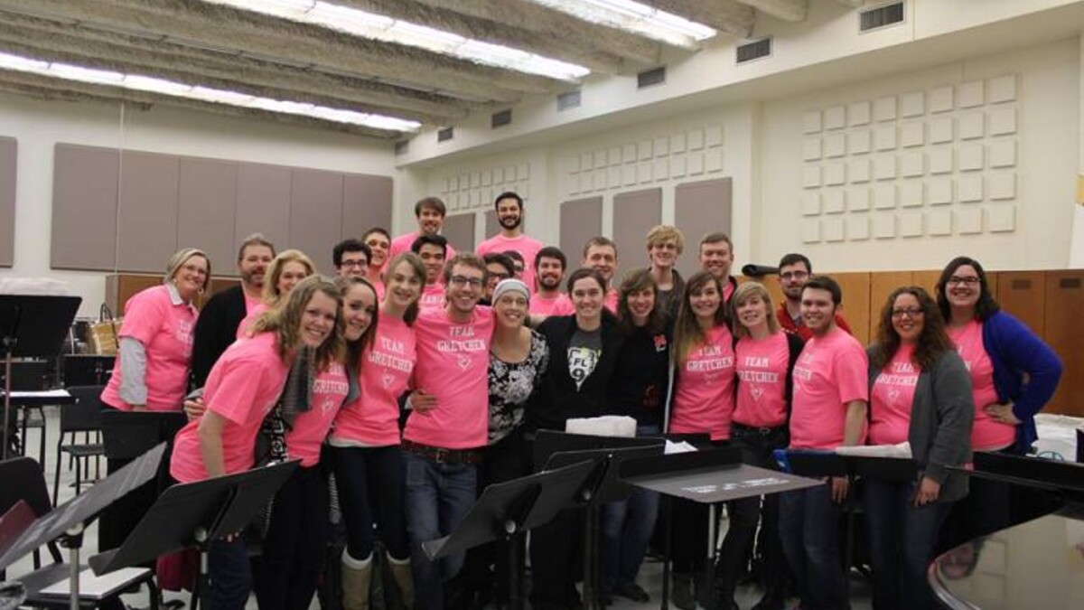 Gretchen Foley with 'Team Gretchen' supporters. 