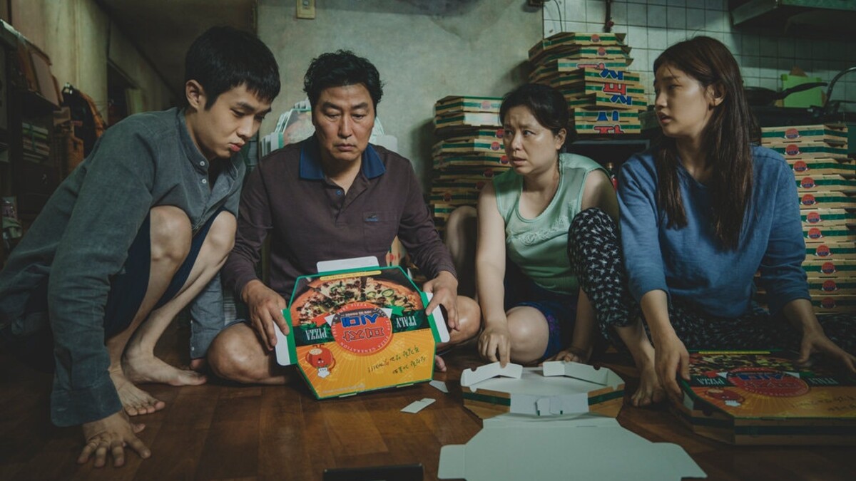 The Kim family in "Parasite"