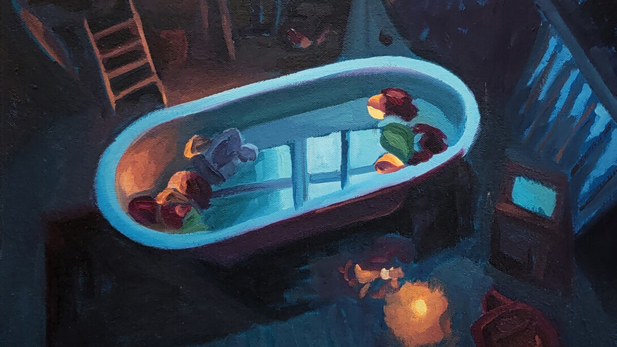 Alex Renbarger, “Reflection,” 2024, oil on canvas, 14” x 14”.