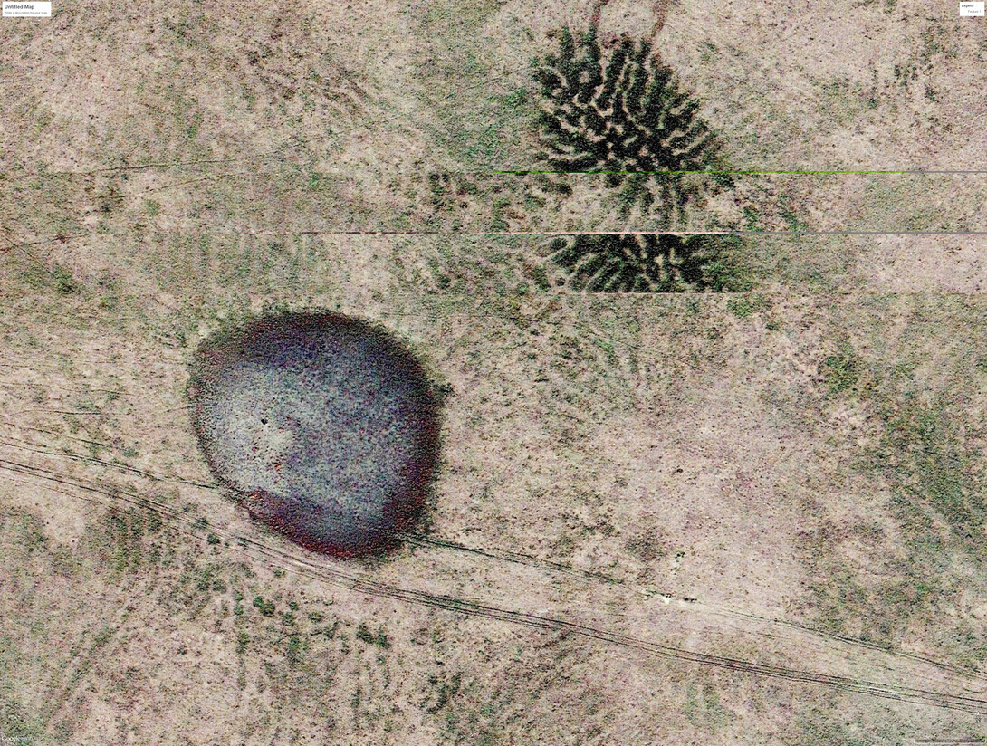 This image from Google Earth shows gilgai in the Panhandle of Nebraska; the field of view in the photo is approximately a half-mile wide.