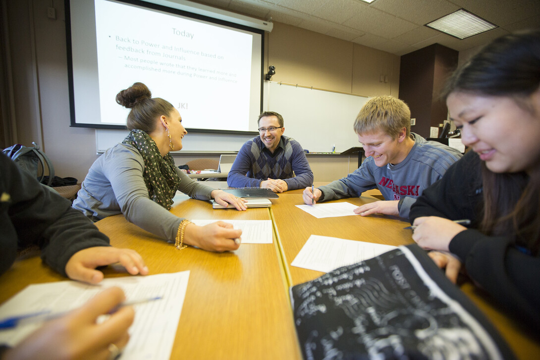 L.J. McElravy teaches ALEC 302 Dynamic Leadership in Organizations. CASNR photo shoots. November 6, 2014.