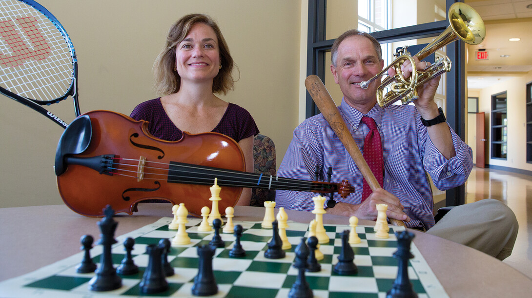 A UNL research team led by Ken Kiewra (right) showed that parental involvement is key to cultivating talents in children. The research team included graduate students Amanda Witte (at left), Sarah Kasson and Kyle Perry.