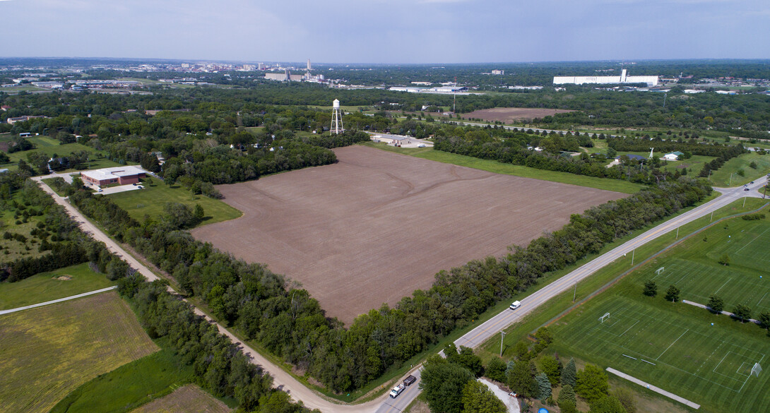An aerial view of a shelterbelt near Lincoln, Nebraska