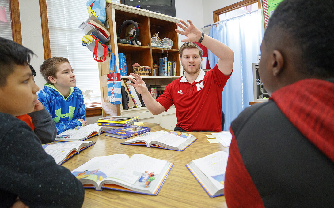 Brenden Trout student taught in 2018 in fifth grade at Elliott Elementary in Lincoln. February 20, 2018.