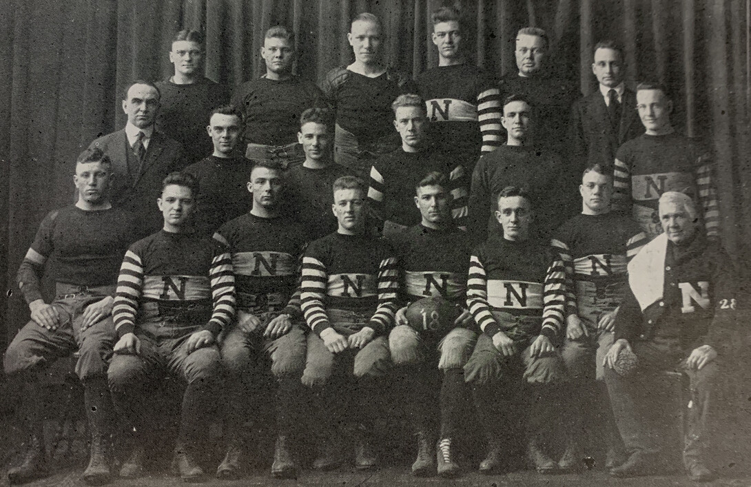 1918 Cornhusker Football Team, courtesy of Archives & Special Collections, UNL