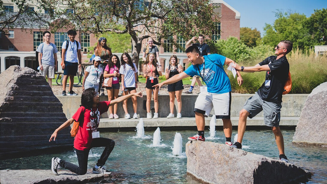Emerging Leader/First Husker scholars participate in an orientation activity during summer 2021.