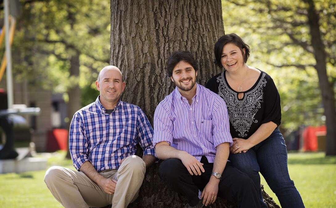 (From left) John DeLong, Jean Philippe Gibert and Marie-Claire Chelini