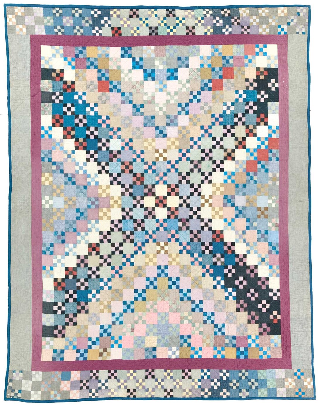 "Nine Patch" by Barbara Yoder, circa 1920, 90 x 71 inches