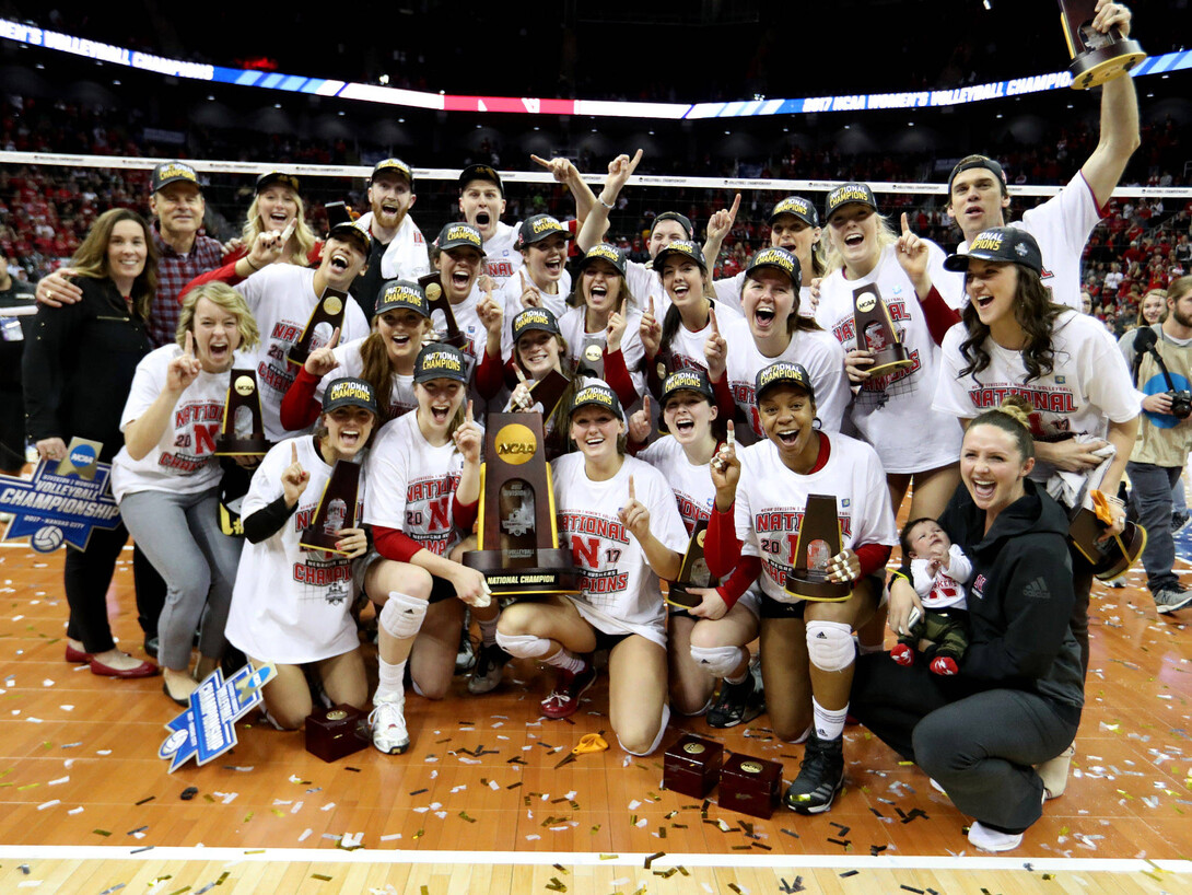 Nebraska Volleyball celebrates their 2017 National Championship! 