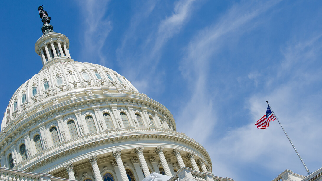 Close-up of the dome of the U.S. Capitol