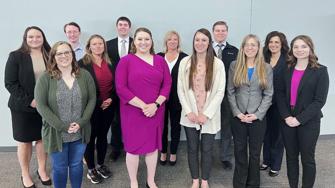 The Children’s Justice Attorney Education Fellows are (back row, from left) Kayla Haberstick, Matthew Soltys, Josiah Davis, Teri Lamplot, Nathan Arehart and Jamie Miller; (front row, from left) Lauren Whitt, Katheryn Harouff, Jena Mahin, Joanna Uden, Gretchen Castaneda and Madeline Smith.