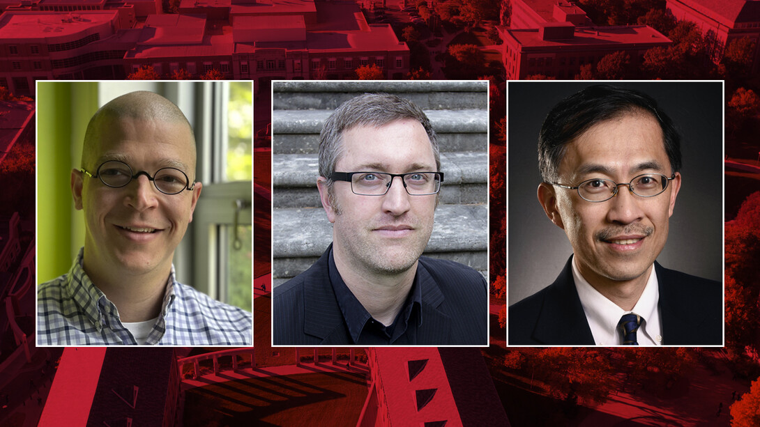 Mugshots of (from left) Kevin Van Den Wymelenberg, Karl Daubmann and Ming-Han Li, finalists to become the university's next dean of the College of Architecture.