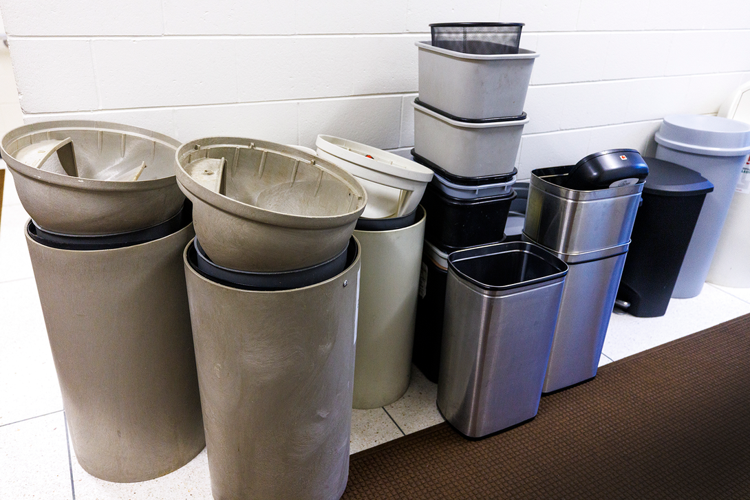 old recycling bins