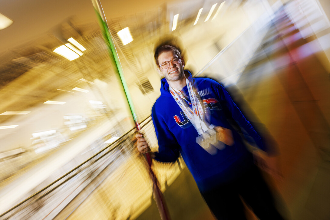 Ben Brandt, a graduate student in accounting from Glen Ellyn, Illinois, won three medals in the 2023 World Abilitysport Games in Thailand. He won silver in javelin and the 200M and a bronze in shotput.