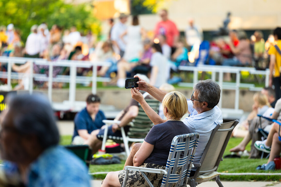 Nina Szczebowska and Ziggy Manie take a quick selfie during Jazz in June on Tuesday, June 10.