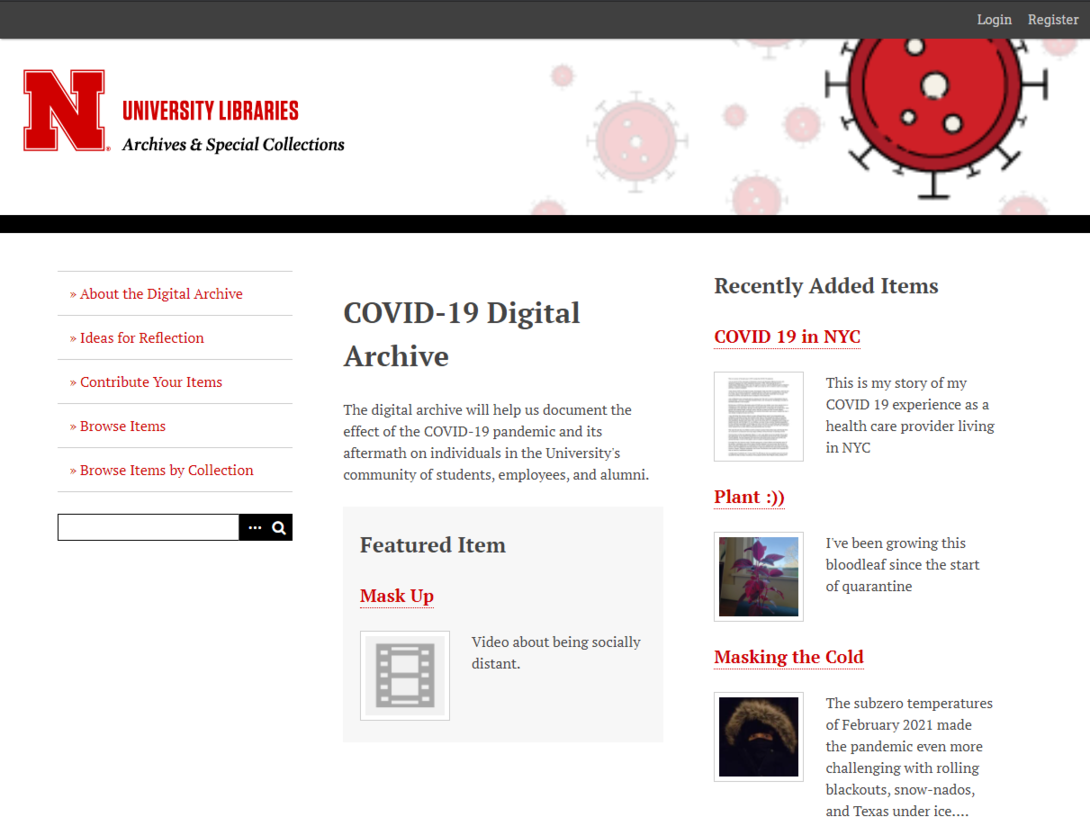 Submit your first-hand experience of COVID-19 to help the Archives preserve history.collect 