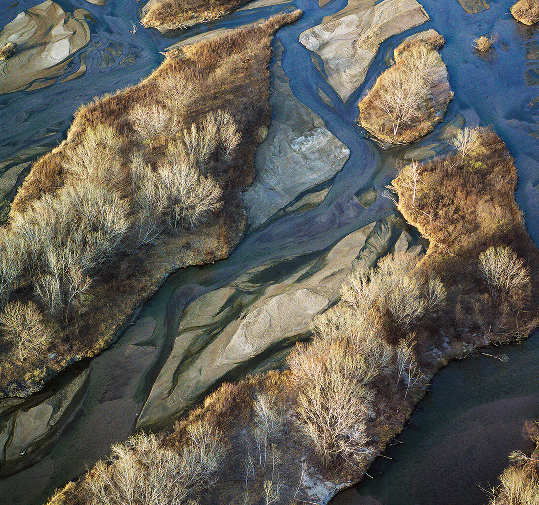 Detail of Terry Evans' "Platte River, Nebraska, 1990." The photo is among entries in Sheldon's "From Here to the Horizon" exhibition.