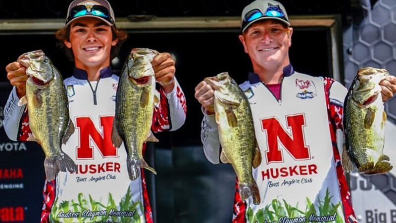 Greeno (left) and Matthew Nichols finished seventh out of 250 teams in the Bassmaster College Tournament at Saginaw Bay, Michigan, in June 2024.
