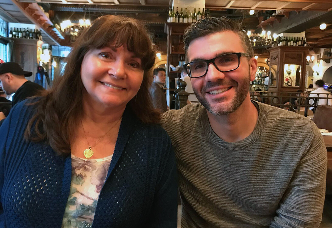 Pat Wemhoff and her son, who lives in Boston.