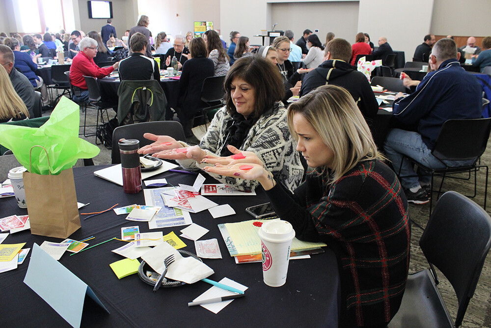 Teachers explore a lesson using the Next Generation Science Standards at the 2016 K-12 Science Education Summit. UNL CSMCE