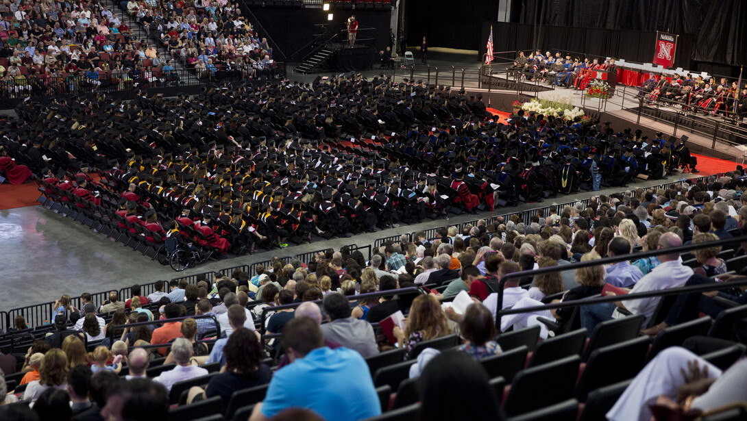 The All-University Commencement at Pinnacle Bank Arena on Aug. 16.