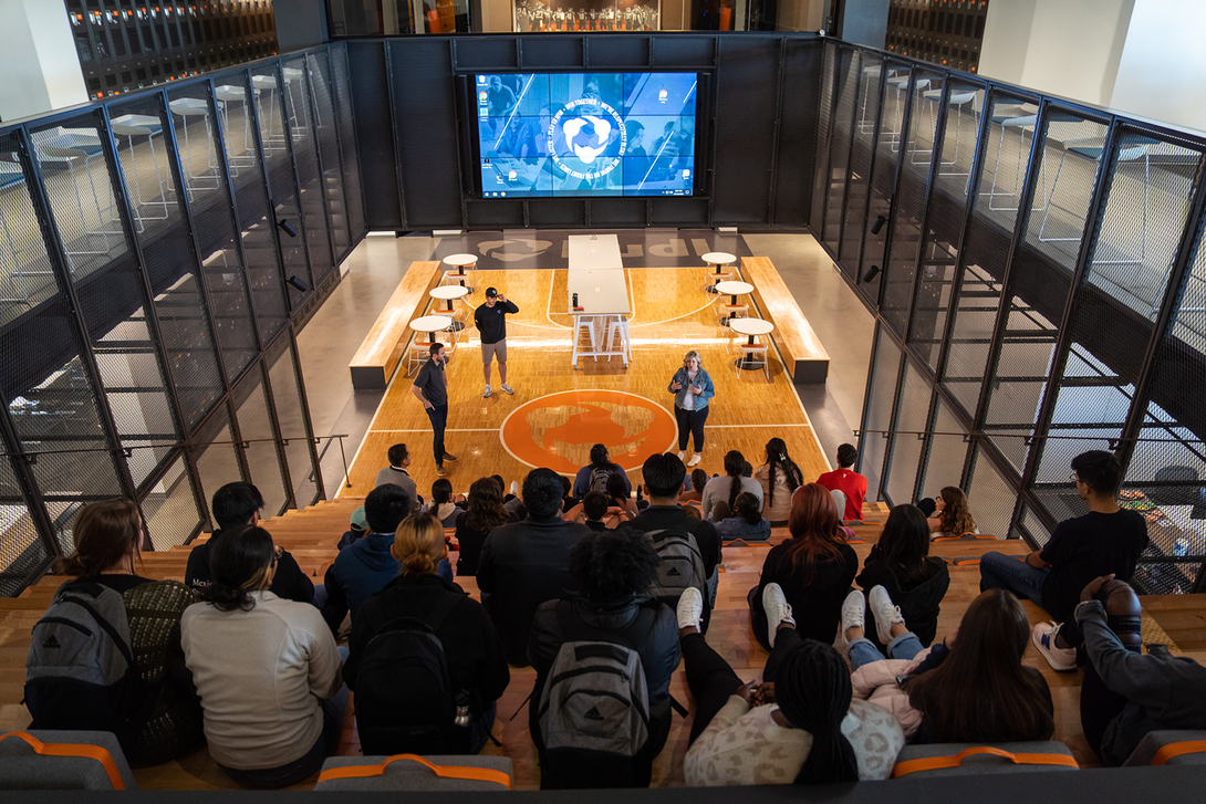 students at Hudl headquarters