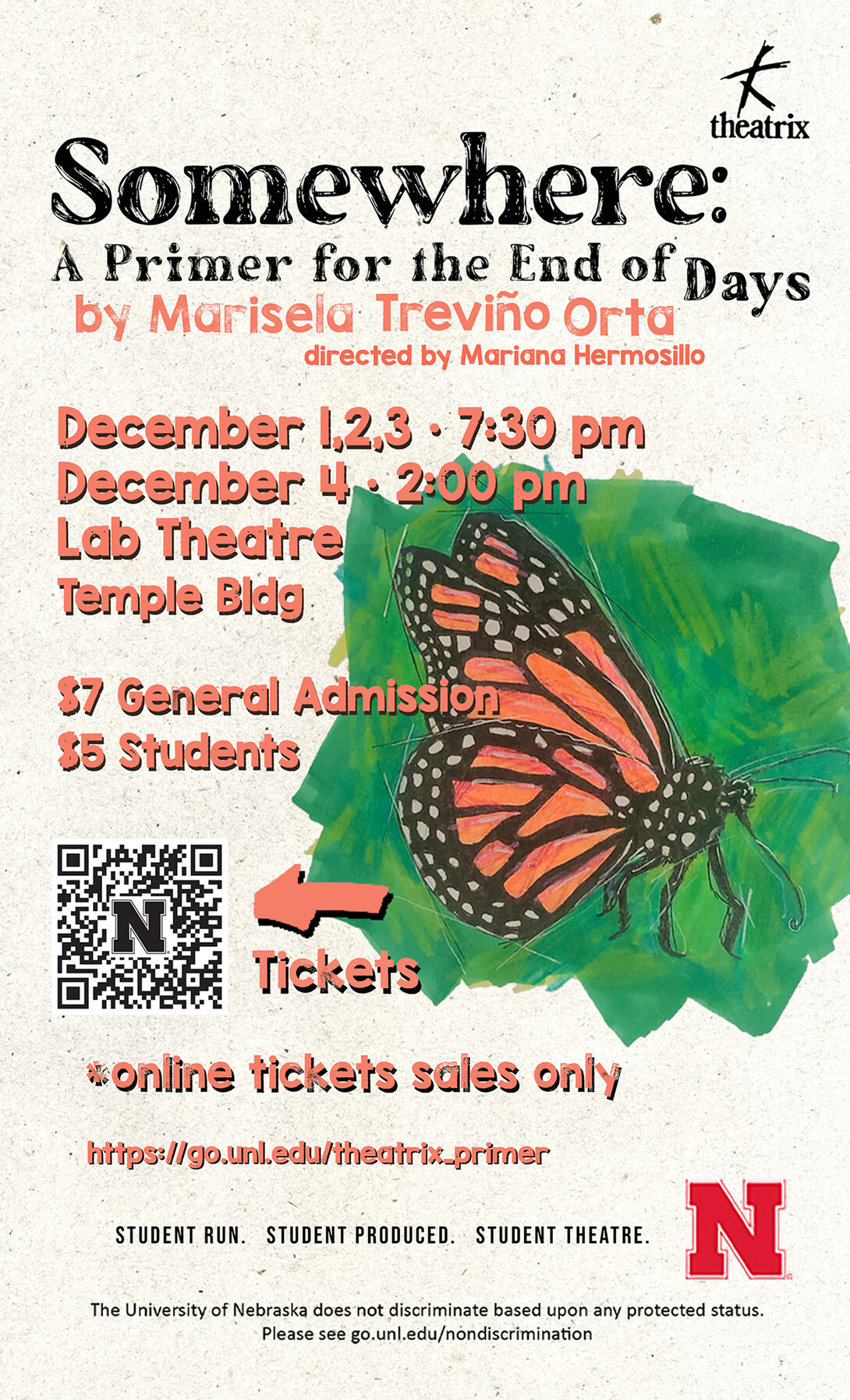 Theatrix presents “Somewhere: A Primer for the End of Days” Dec. 1-4.