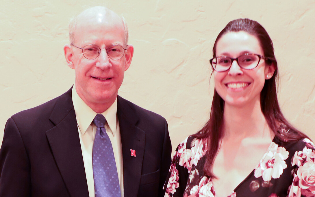 Richard Ferguson with Megan Franklin, receipient of the Martin Massengale Outstanding Senior Award.